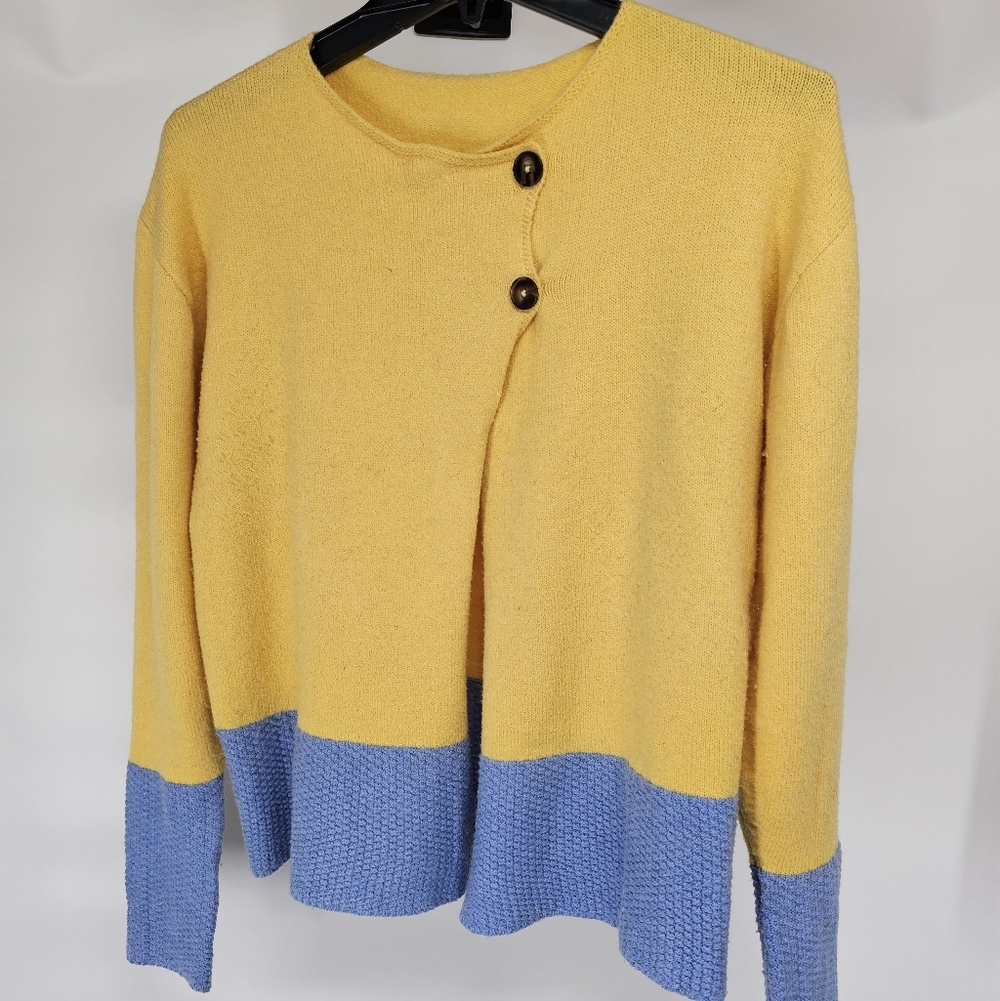 Yellow and Blue Women's Sweater